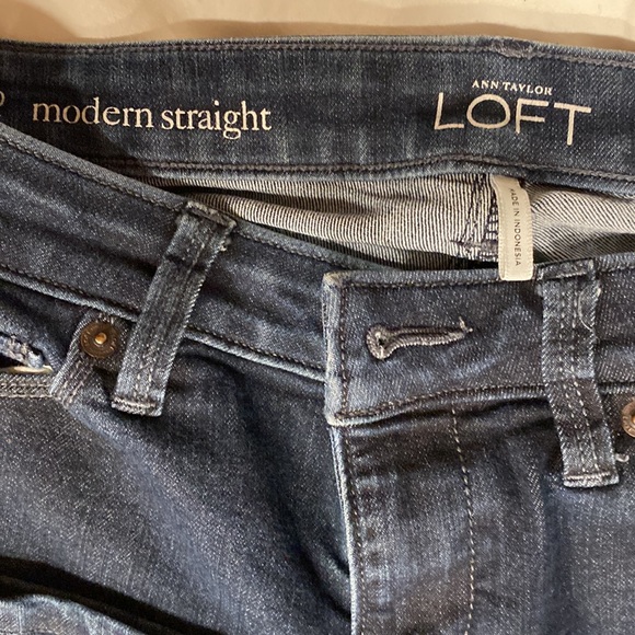 Ann Taylor Loft Jeans Modern Straight Skinny Leg Low Rise Denim Size 26/2 - Picture 2 of 7